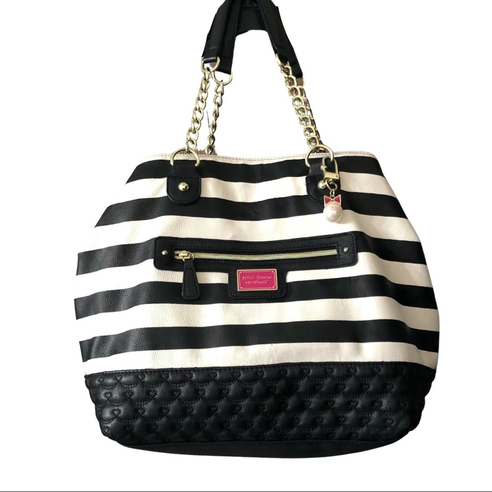 Betsy Johnson Large Tote Handbag w/ Clutch